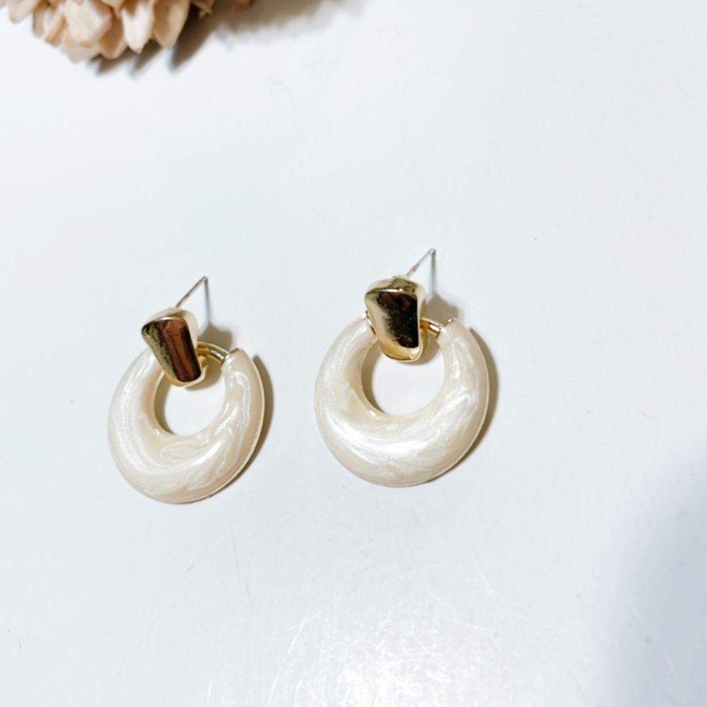 Geo hoop earrings M253 - Picture 4 of 4